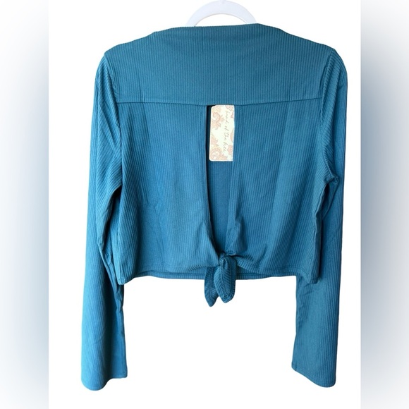 NEW Band Of The Free AVRIL TEAL MOCK NECK CROP TOP - Size Large - Picture 7 of 7